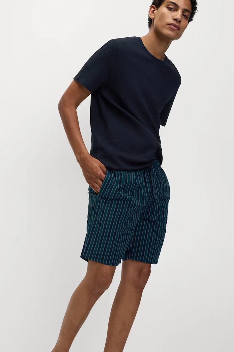 Marks & Spencer Къса пижама с десен Светлосин/Син