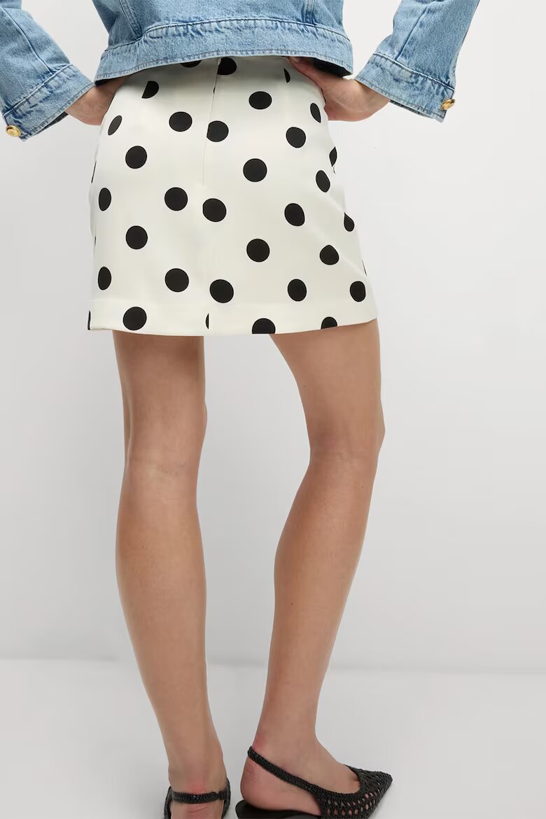 Marks & Spencer Къса пола на точки Бял/Черен