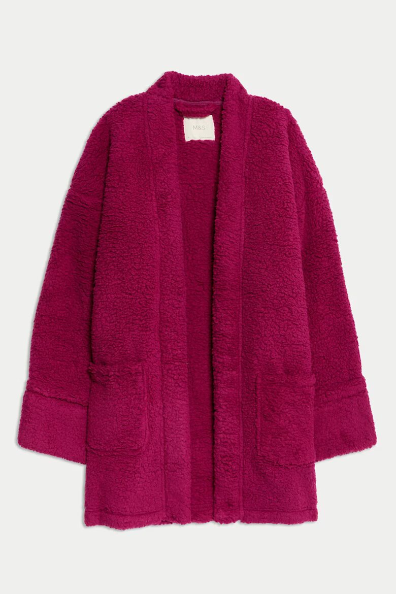 Marks & Spencer Мъхест халат с джобове Бордо