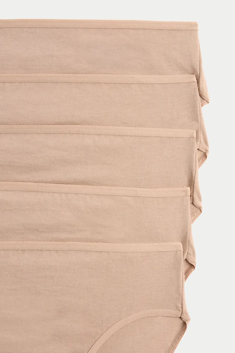 Marks & Spencer Памучни слипове - 5 чифта Бежов