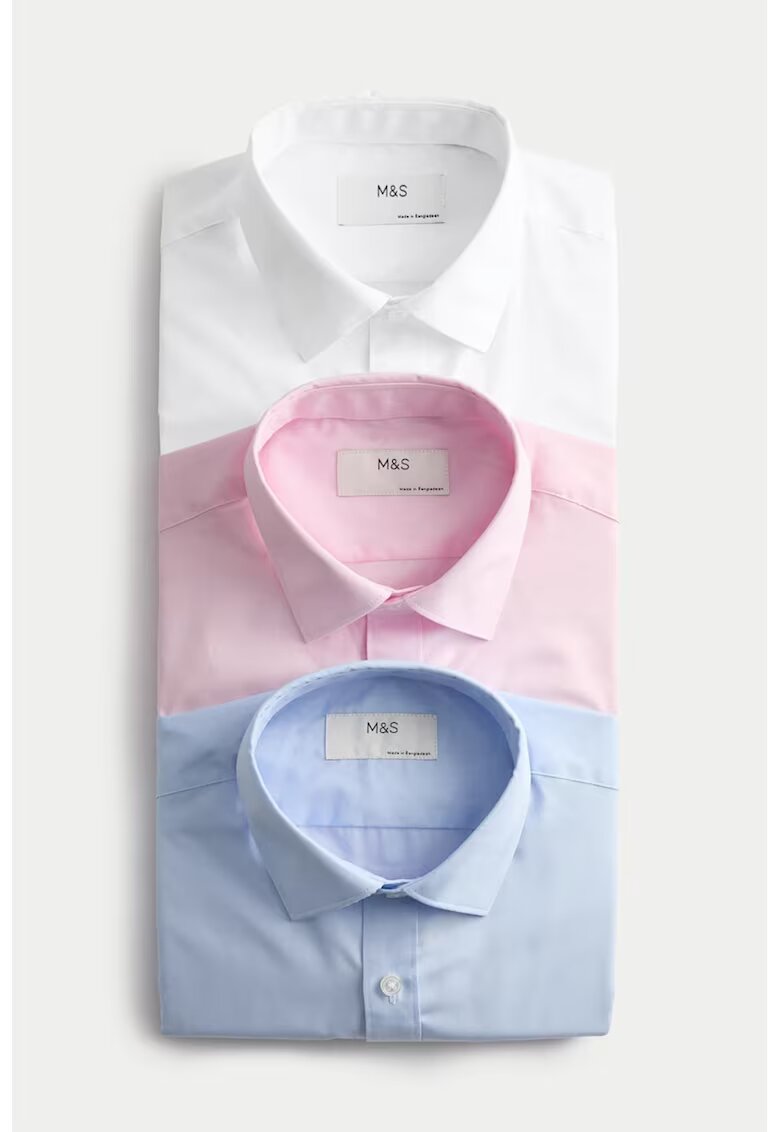 Marks & Spencer Риза с памук - 23броя - Бял/Розово/Син