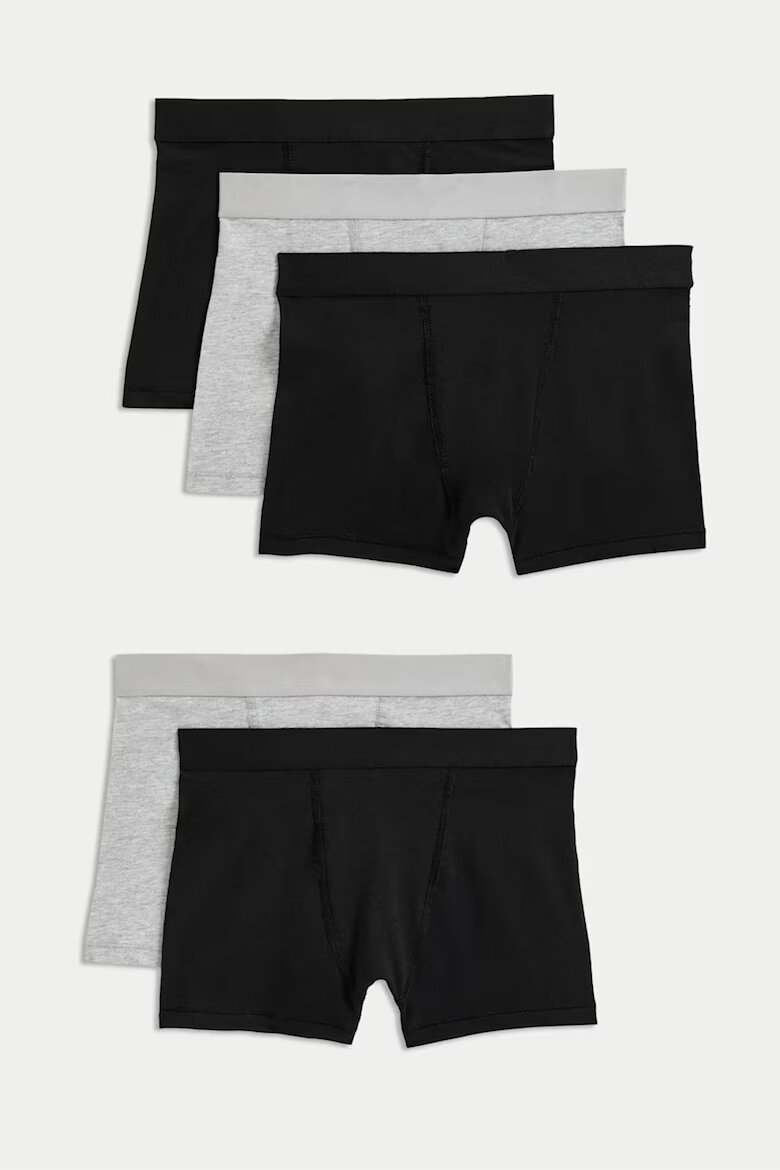 Marks & Spencer Семпли боксерки - 3 чифта Черен/Сив меланж