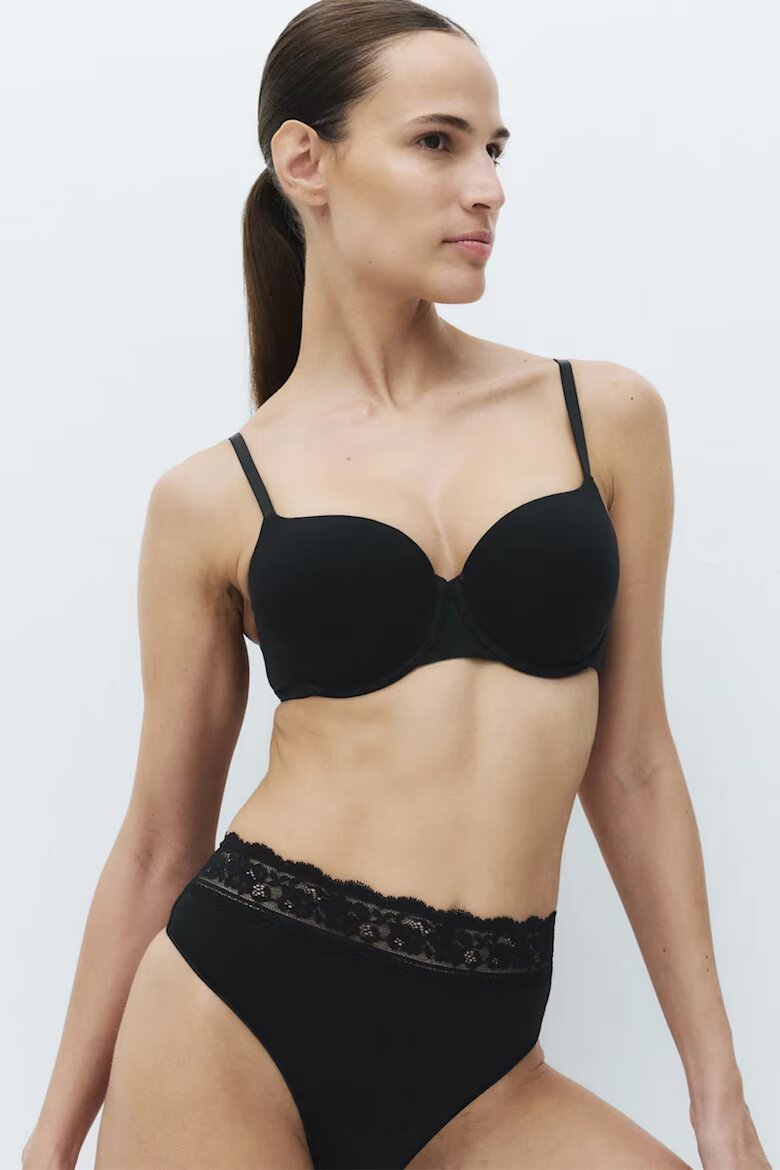 Marks & Spencer Танга с дантела - 5 чифта Черен