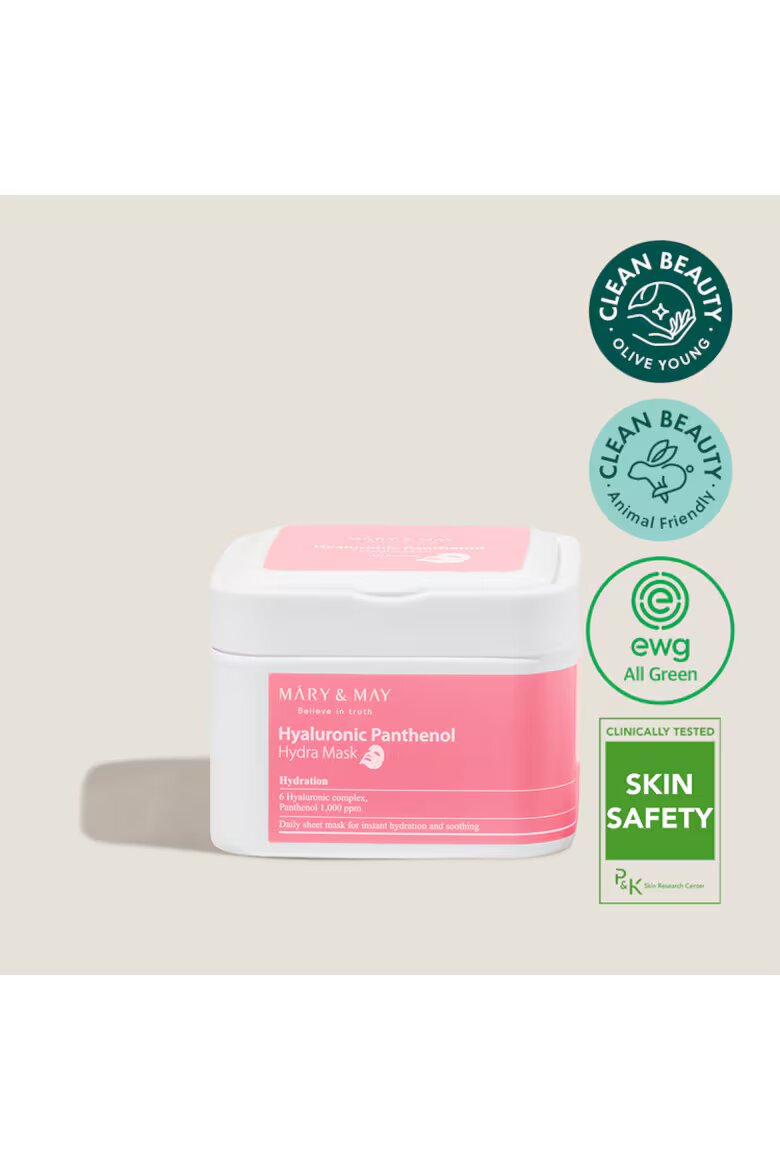MARY&MAY Маска за лице Hyaluronic Panthenol Hydra Текстил 30 бр 400 мл