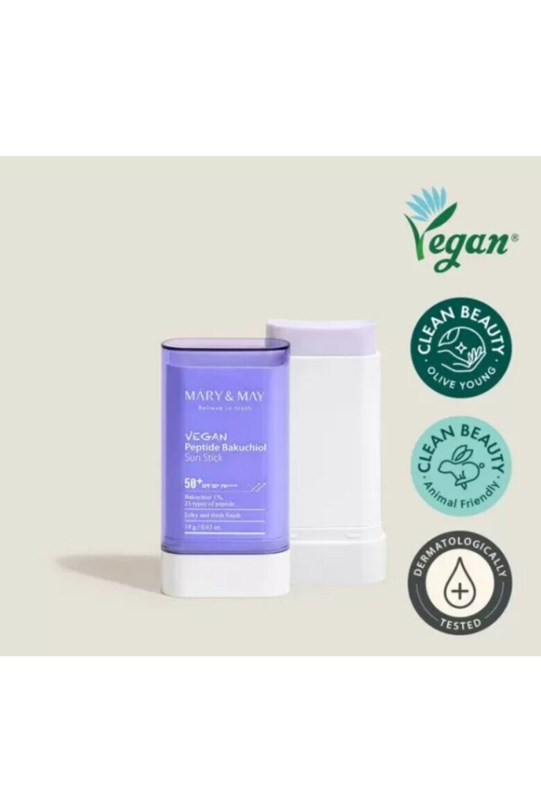 MARY&MAY Слънцезащитен стик Mary and May SPF50+ PA++++ с пептиди и бакучиол 10 гр