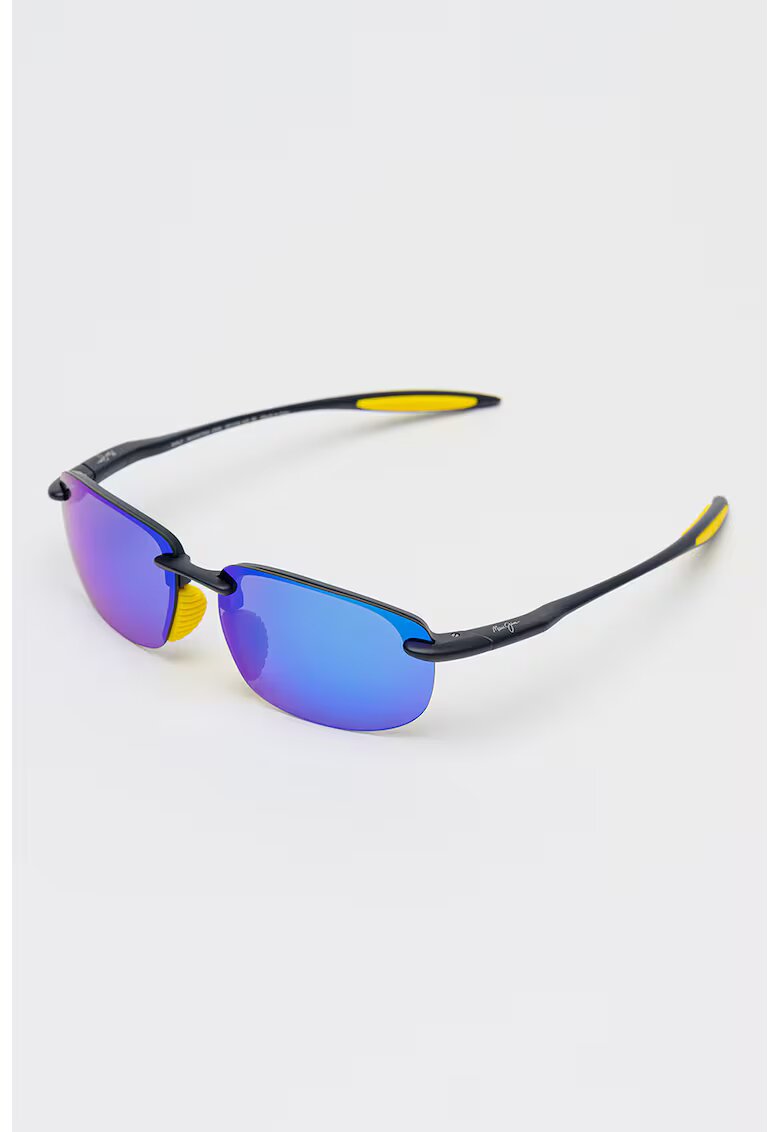 Maui Jim Унисекс слънчеви очила Hookipa Ultra AF Wrap - Черен/Жълт