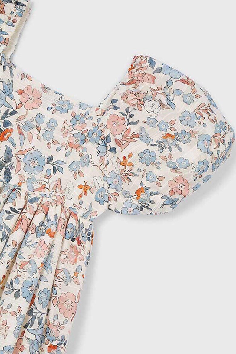 Mayoral Разкроена рокля с къси ръкави и принт Многоцветен