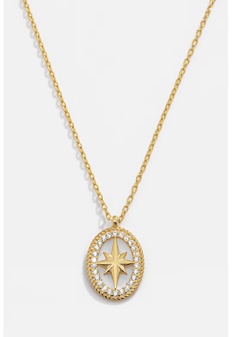 Meks Jewels Сребърно колие с висулка с циркони