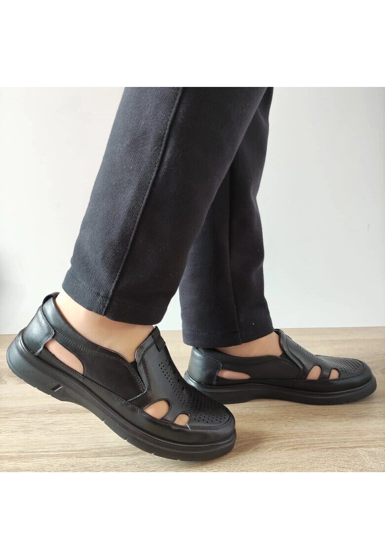 Mels Мъжки перфорирани обувки 883L99 Black.Jpg - черни