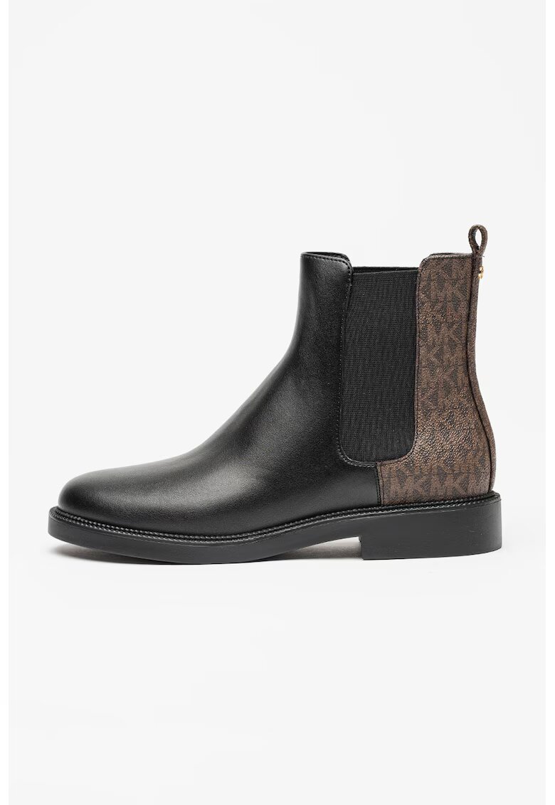 Michael Kors Боти Chelsea с лого - Черен/Кафяв