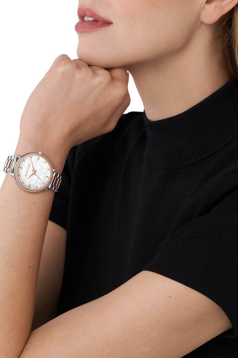 Michael Kors Часовник от неръждаема стомана с двуцветен дизайн Rose Gold/Сребрист