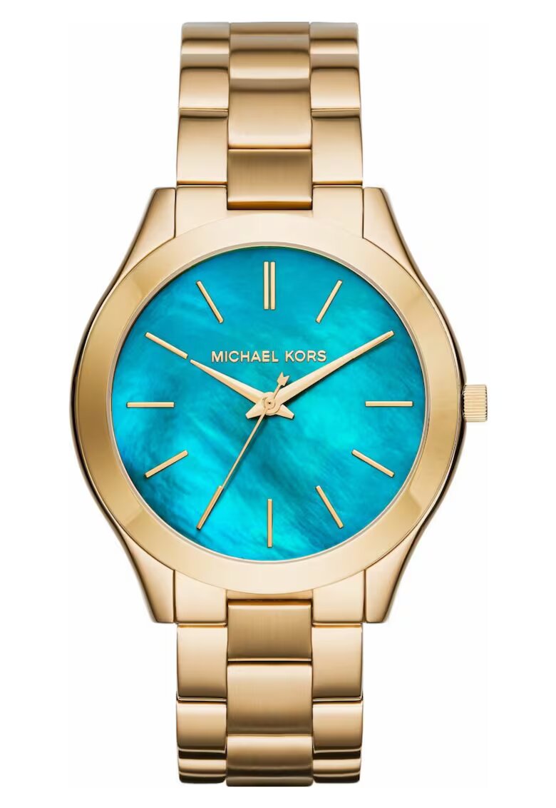 Michael Kors Дамски часовник Michael Kor - Неръждаема стомана - 42 мм - златист/тюркоаз