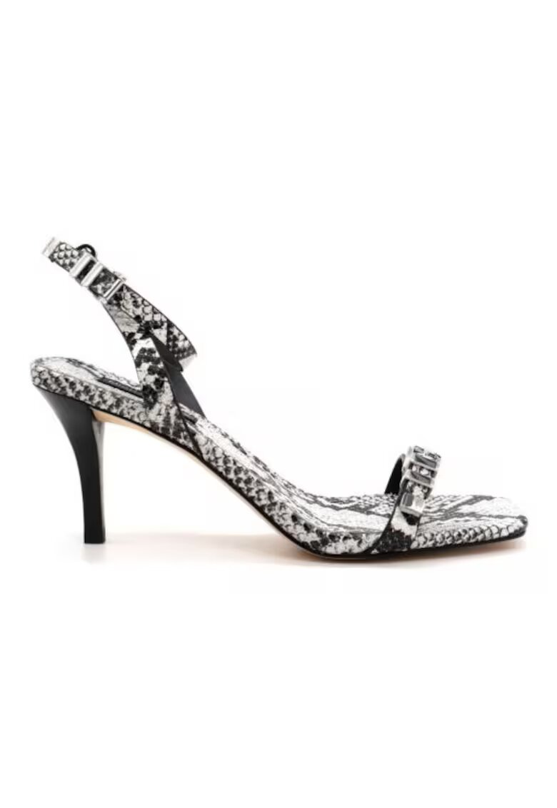 Michael Kors Дамски сандали Darrington Stiletto - черно/бяло - екологична кожа - ток 8 см