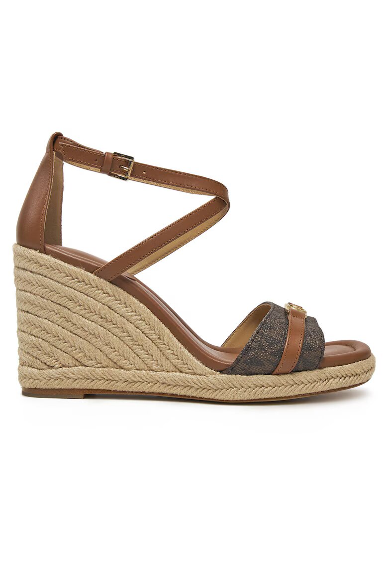 Michael Kors Дамски сандали - Mandy Wedge - естествена кожа - кафяви