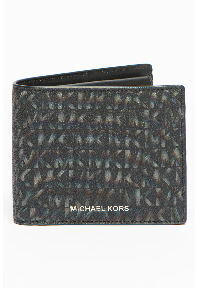 Michael Kors Кожен портфейл с двойно прегъване и шарка на лога