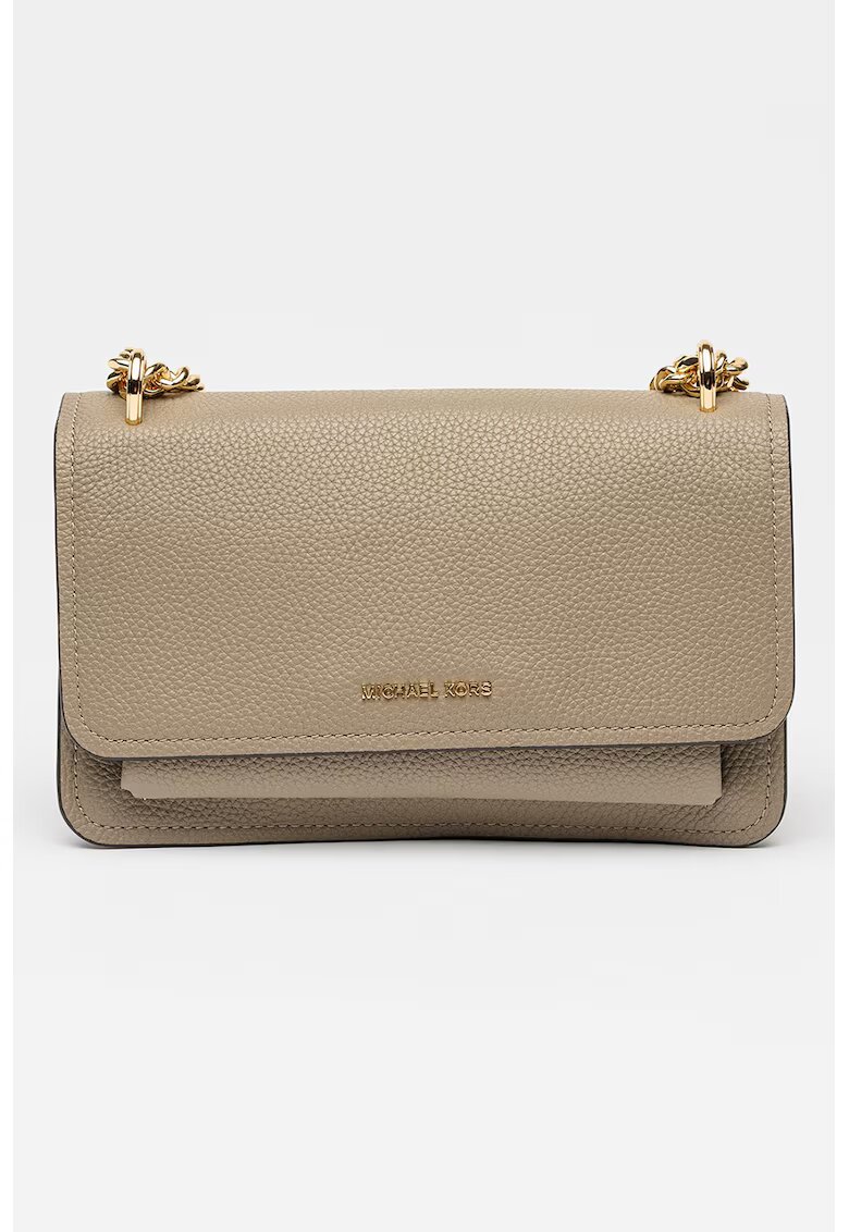 Michael Kors Кожена чанта Claire за рамо - Сиво-кафяв