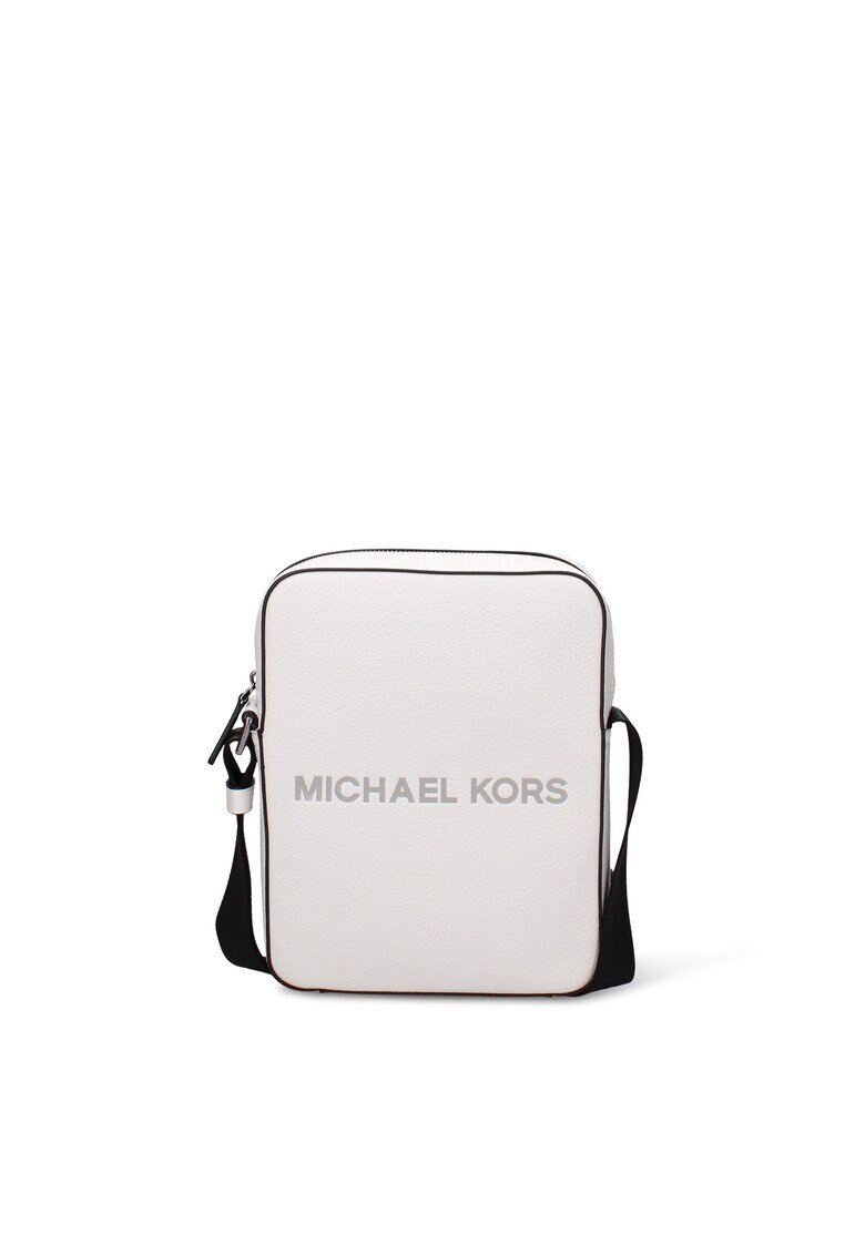 Michael Kors Кожена чанта през рамо Erevan Prime с лого - Бял