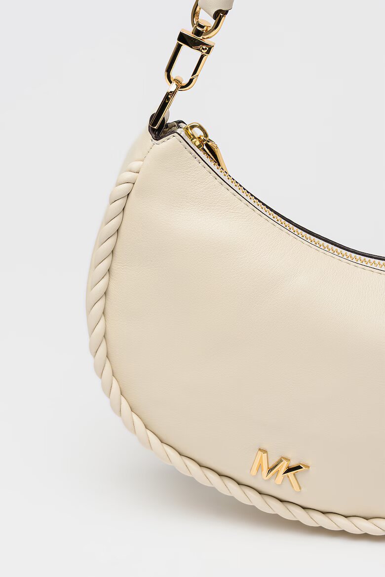 Michael Kors Кожена чанта за рамо Kyla Крем