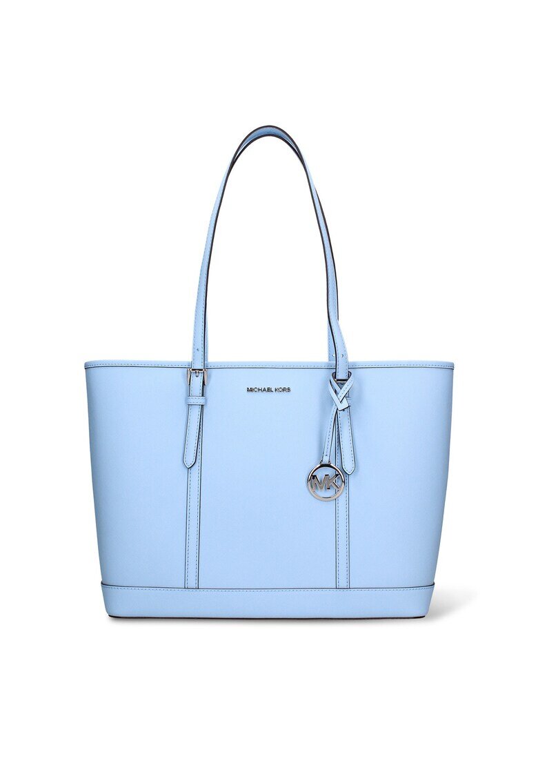 Michael Kors Кожена шопинг чанта Azelia Plus - Небесносин