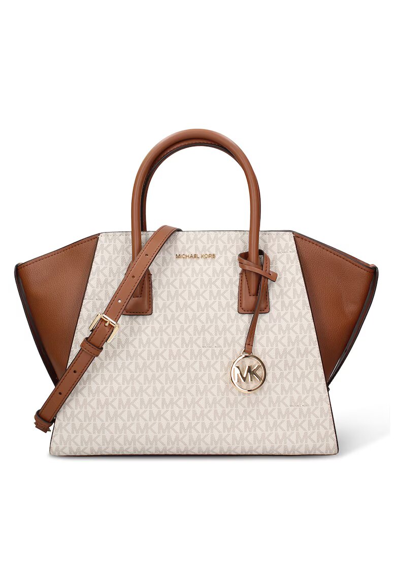 Michael Kors Шопинг чанта от еко кожа Atheria с монограм - Бял/Кафяв