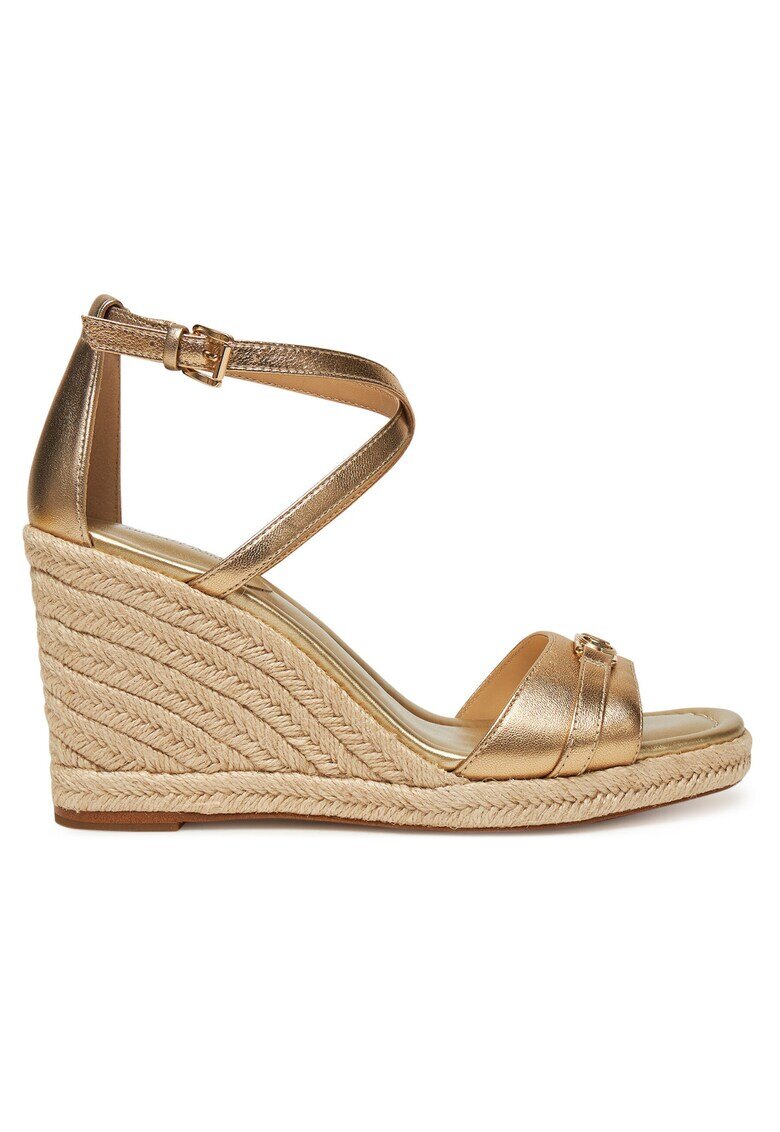 Michael Michael Kors Дамски сандали - еспадрили Mandy Wedge - естествена кожа - златисти -