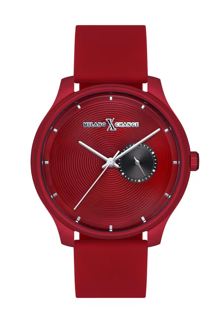 Milano X Change Спортен часовник за мъже 42 мм - стоманен корпус - силиконова каишка - червен - 3 ATM