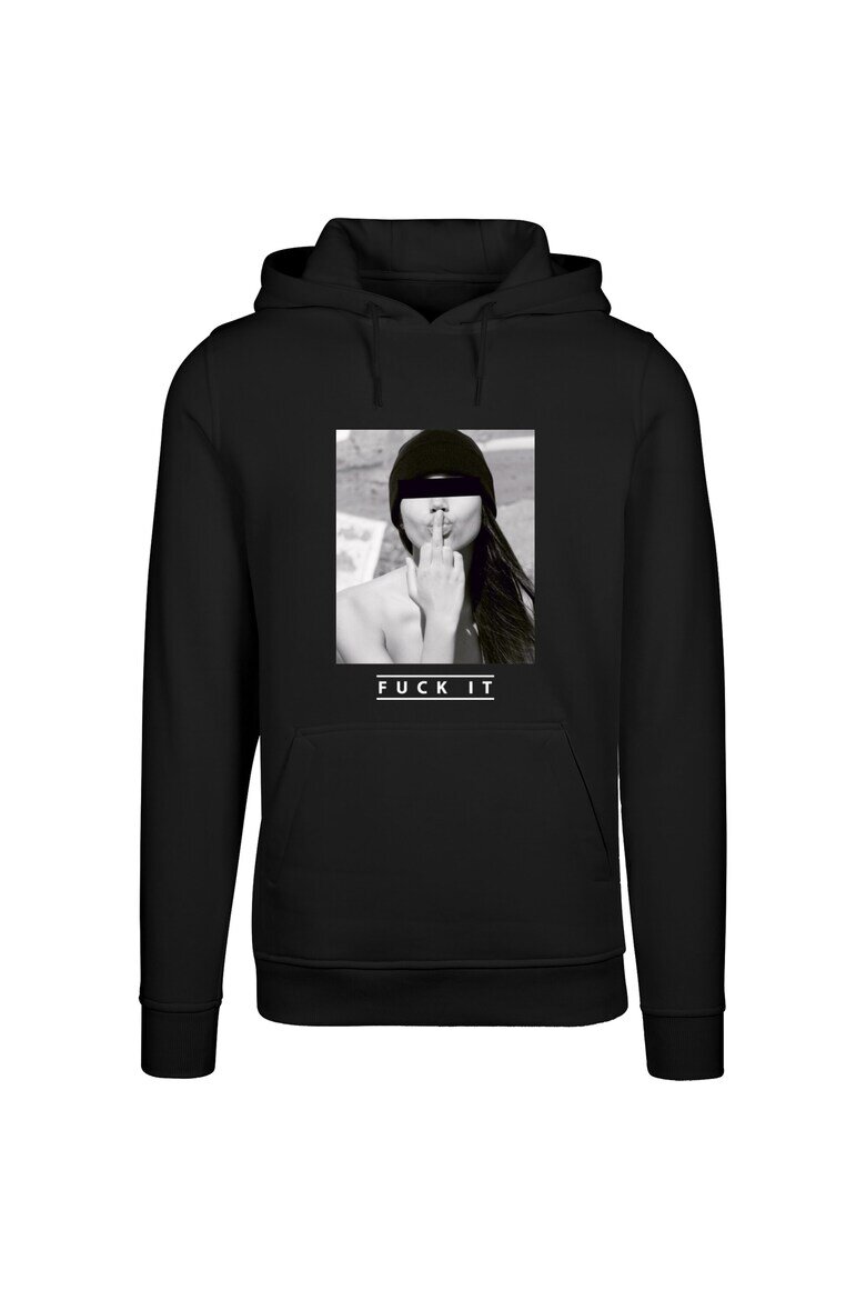 Mister tee Худи с фото щампа Черен/Мръснобял