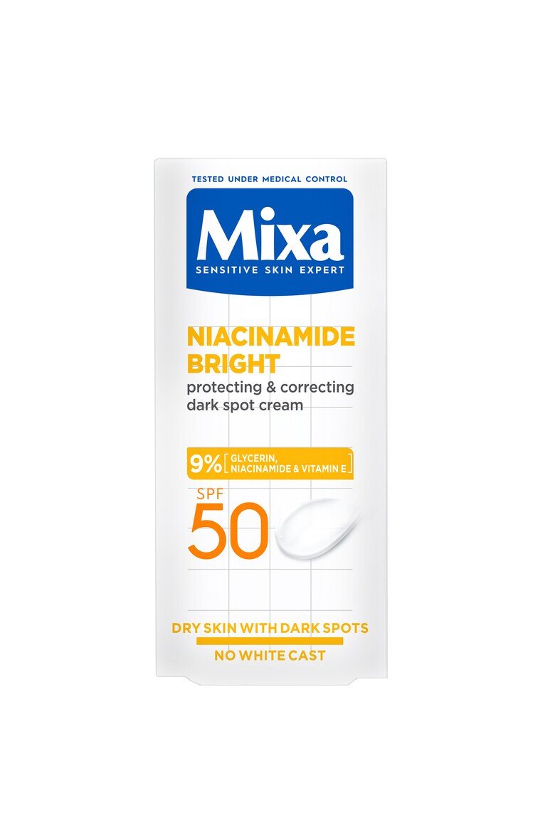 Mixa Крем Niacinamide Bright за защита и корекция на пигментни петна със SPF 50 50 мл