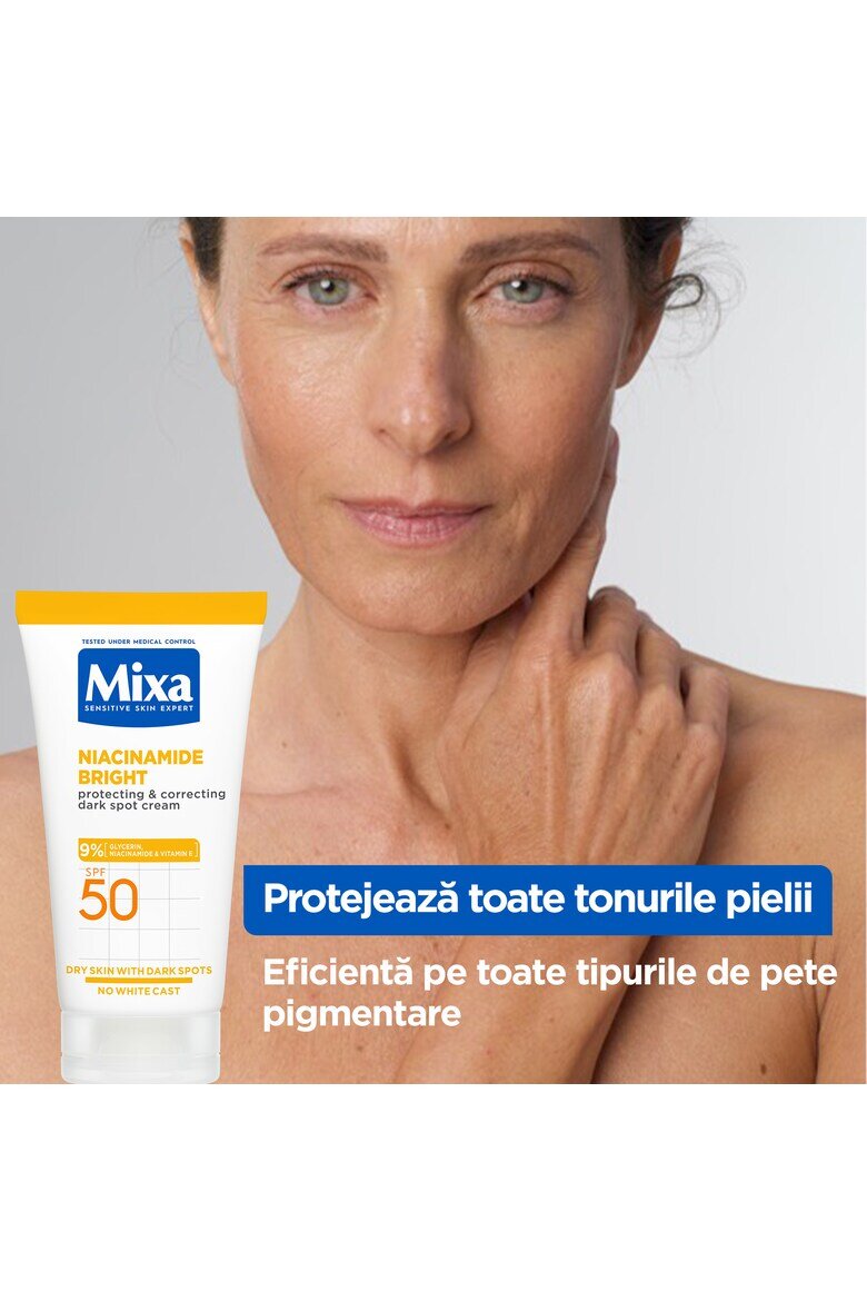 Mixa Крем Niacinamide Bright за защита и корекция на пигментни петна със SPF 50 50 мл