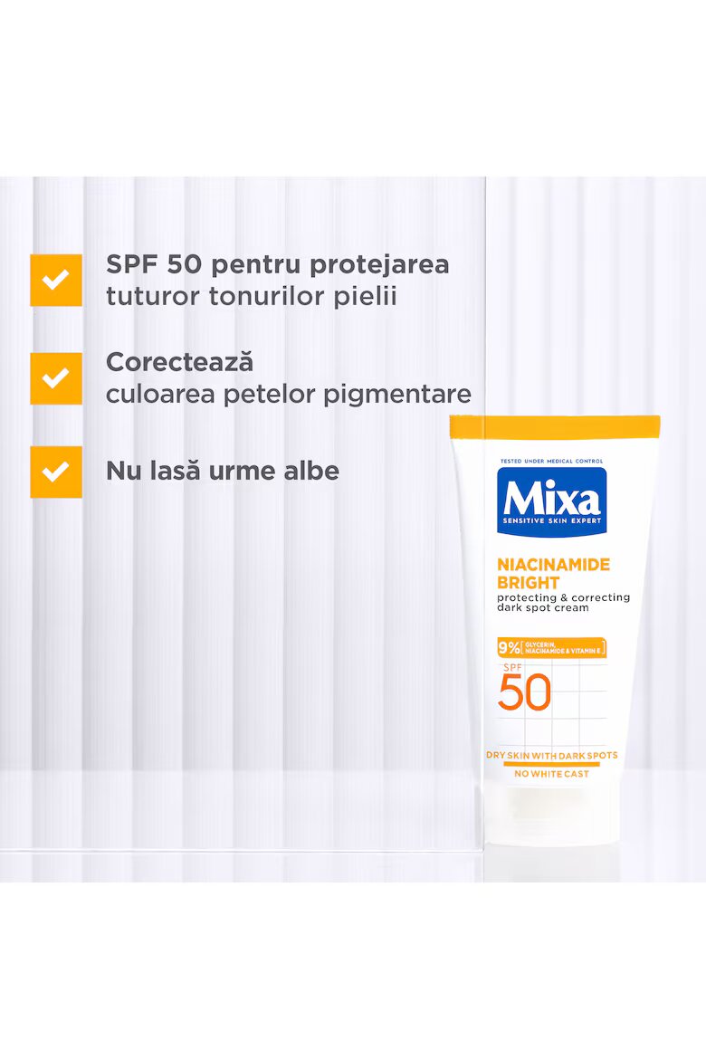 Mixa Крем Niacinamide Bright за защита и корекция на пигментни петна със SPF 50 50 мл