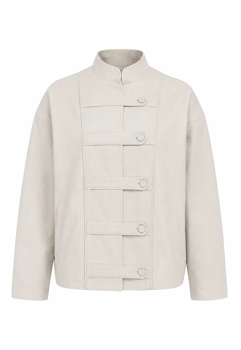 Mixray Дамско памучно сако Stone Natural - всекидневен стил