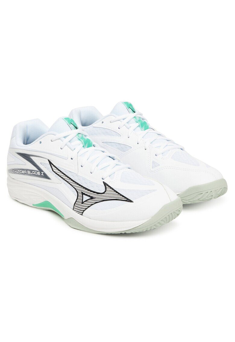 Mizuno Мъжки спортни обувки Thunder Blade Z - Бял/Черен/Смарагд - екологична кожа