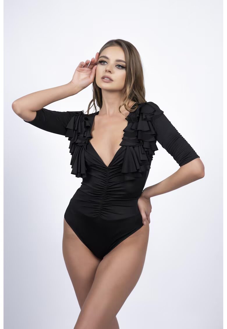 Monarh design Bluza tip body cu volane