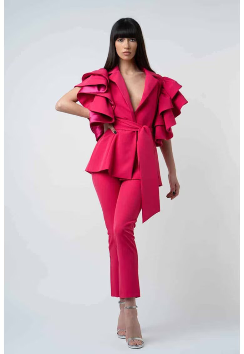 Monarh design Фуксия панталон с конусовидна кройка