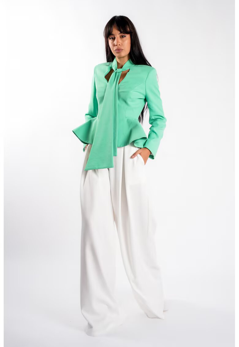 Monarh design Sacou cu esarfe si talie structurata Mint