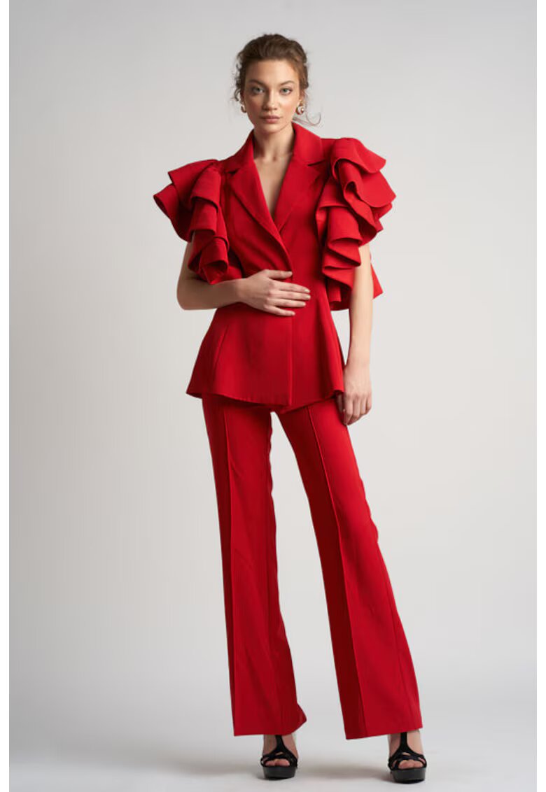 Monarh design Сако с архитектурни волани Red