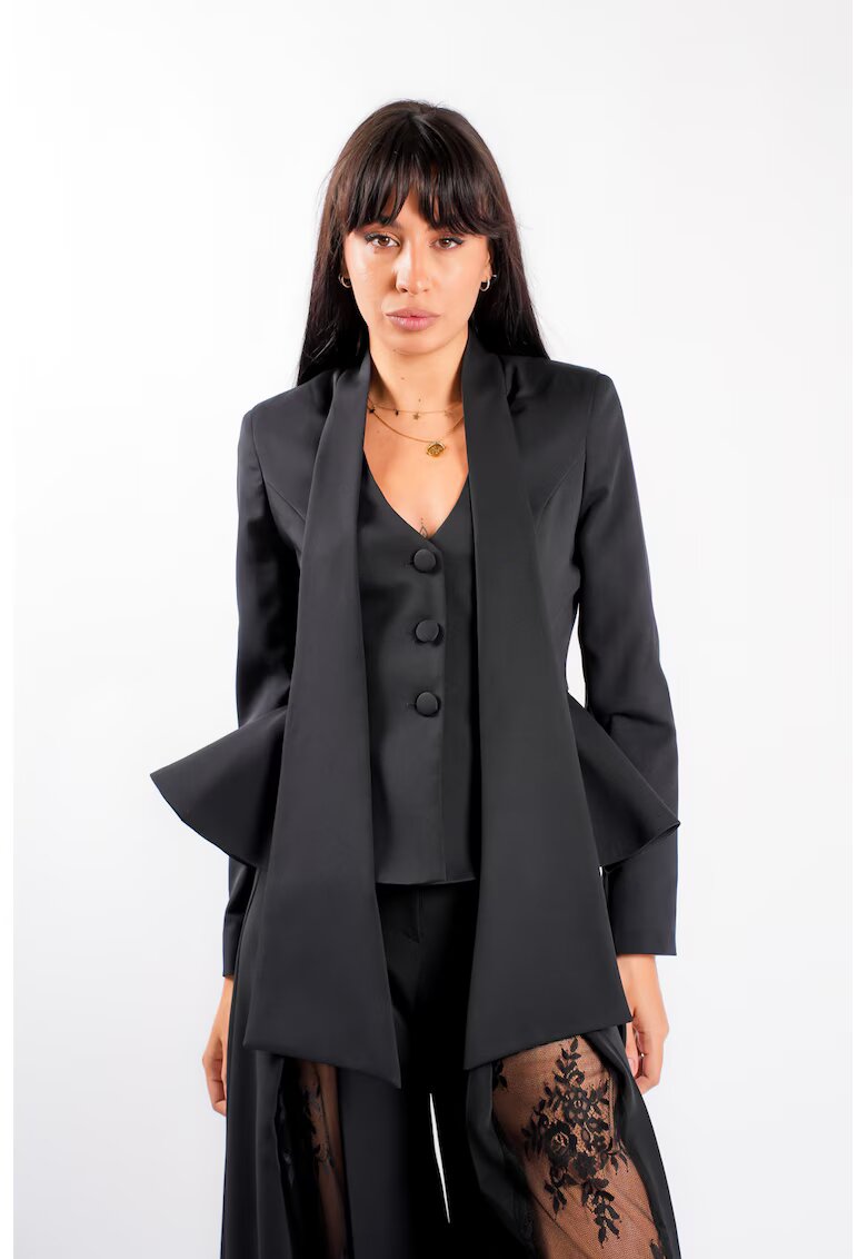 Monarh design Сако с шал и структурирана талия Black