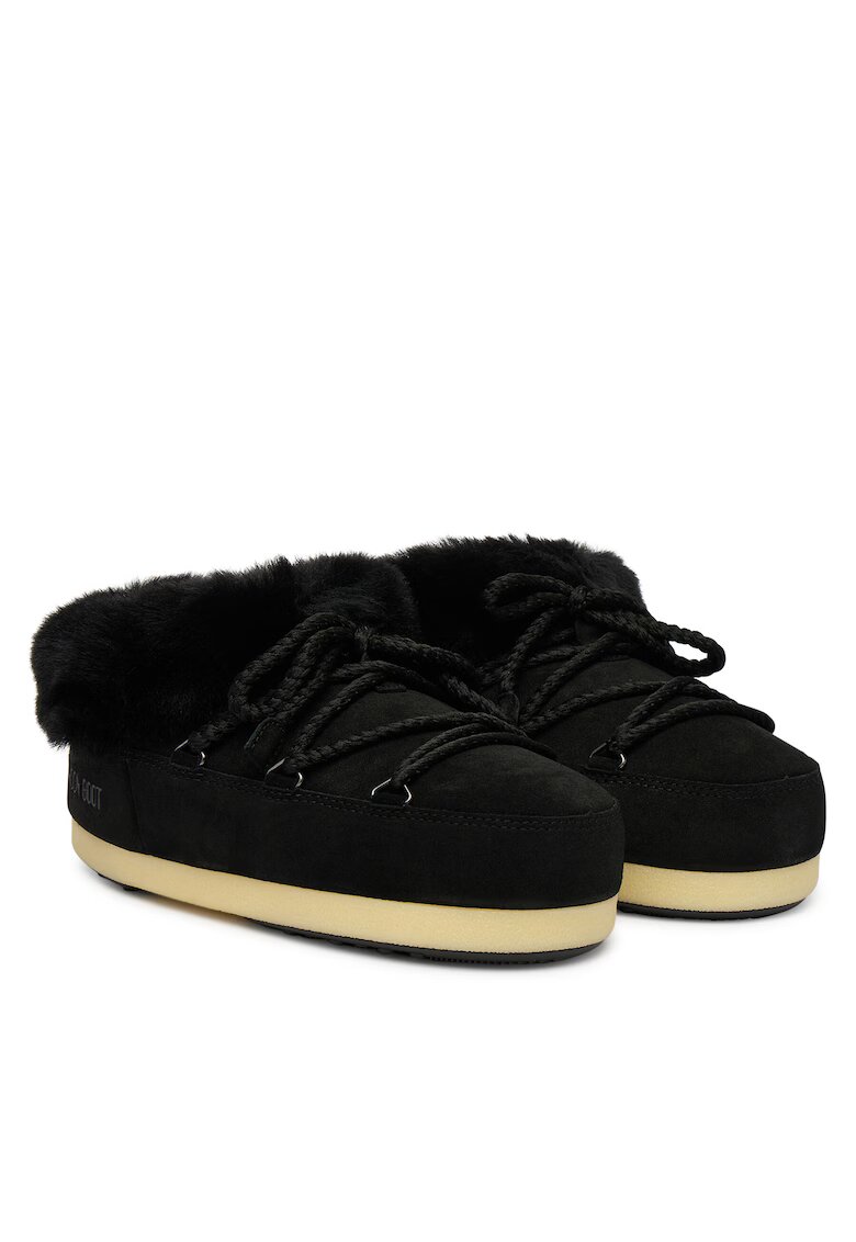 Moon Boot Дамски ботуши Black/Natural - естествена кожа - модел NL02 Mb Evx Mule Suede 80