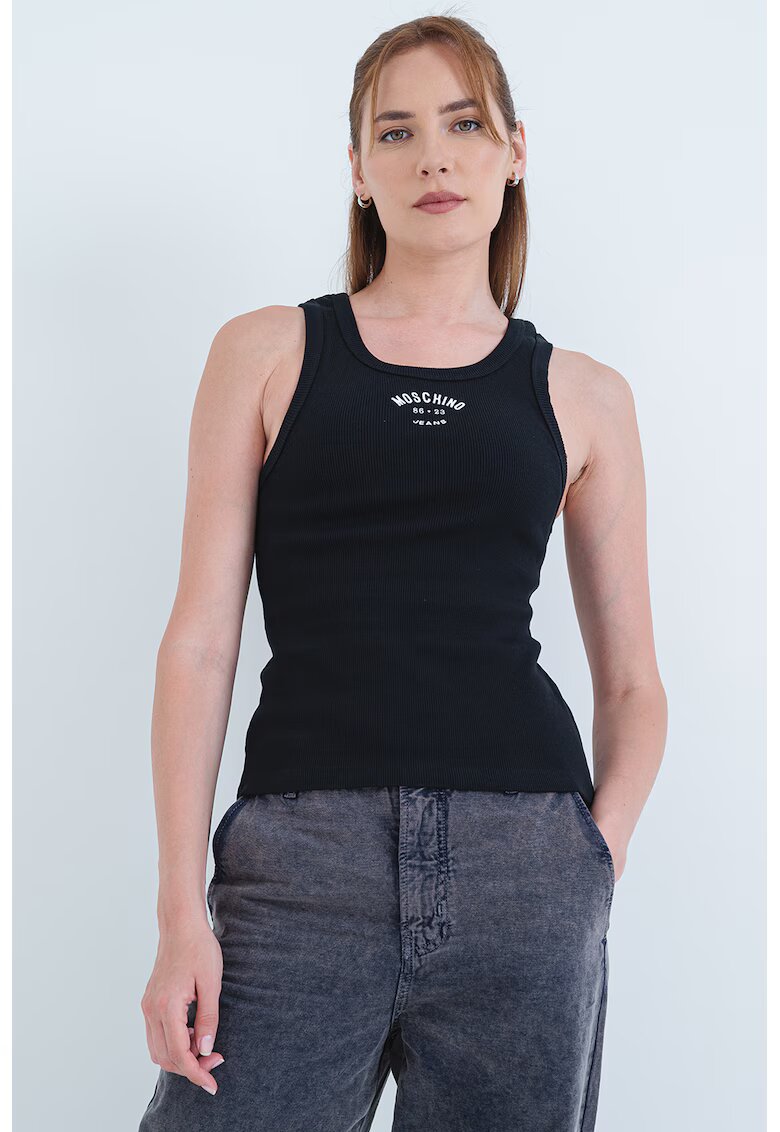 Moschino Jeans Рипсен топ с лого