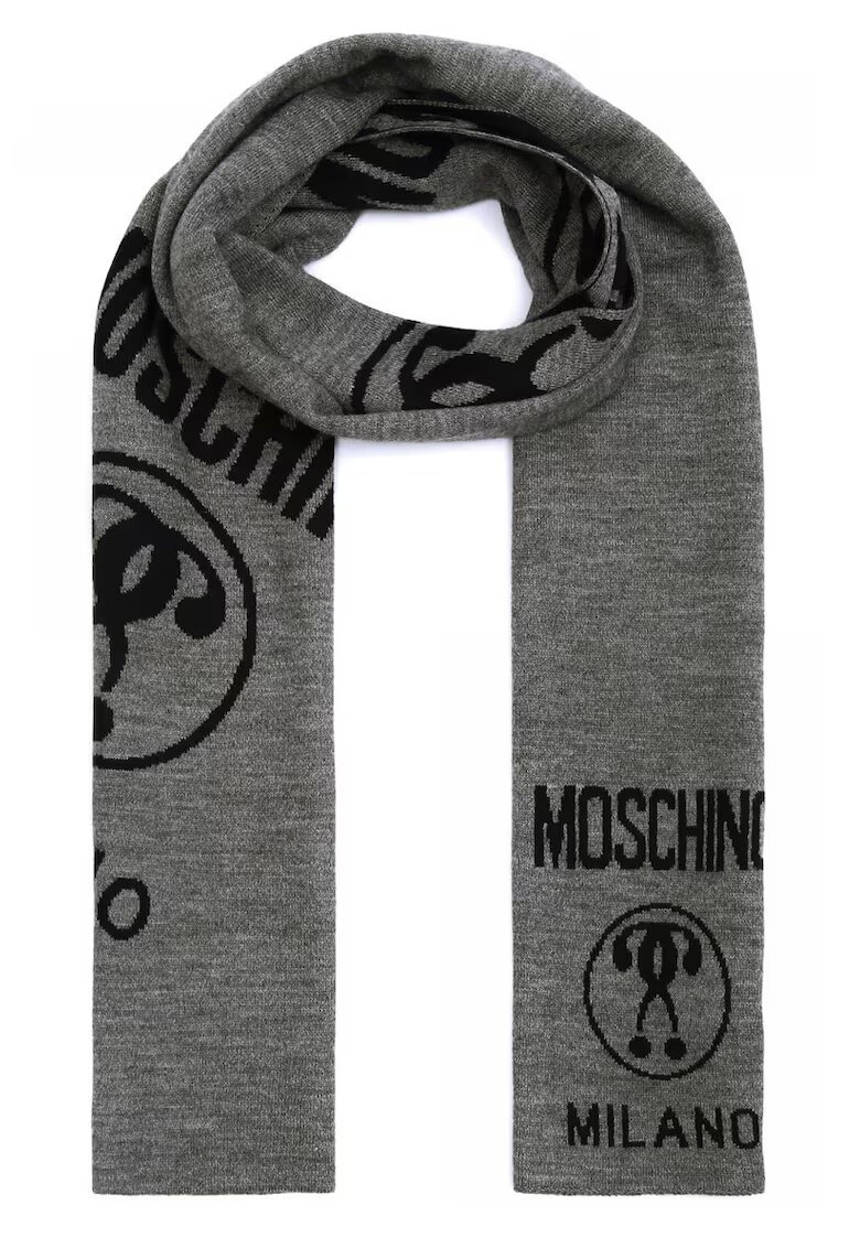 Moschino Шал от вълнена смес с контрастно лого