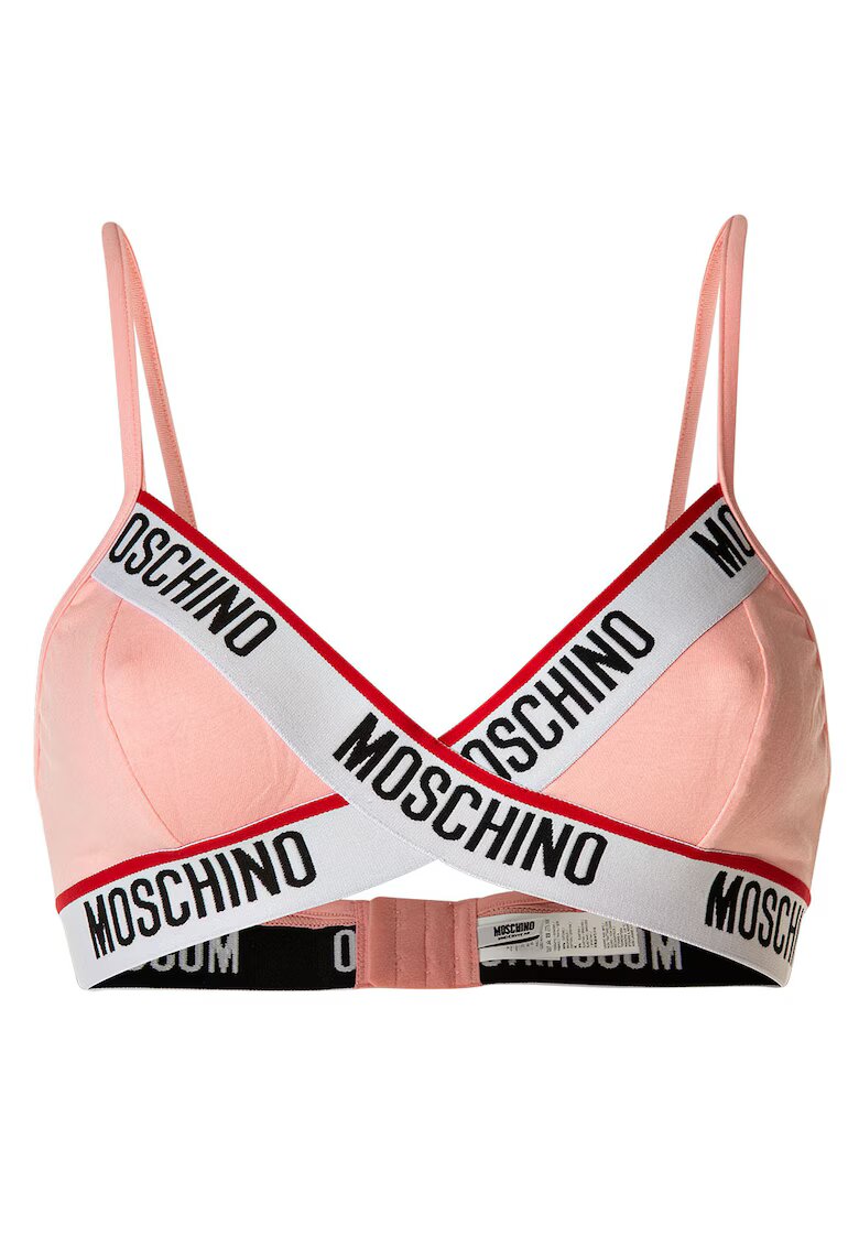 MOSCHINO Underwear Триъгълен сутиен с лого - Розово