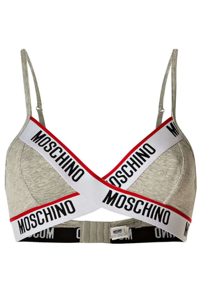 MOSCHINO Underwear Триъгълен сутиен с лого - Сив