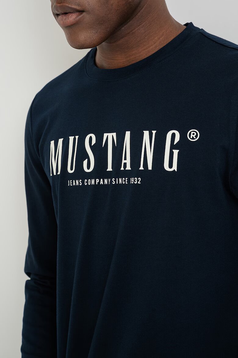 Mustang Блуза Asheville с лого Бял/Ултрамарин синьо