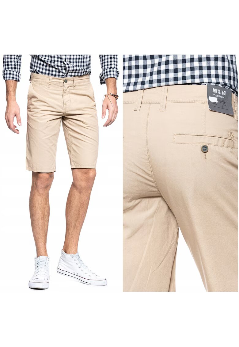 Mustang Къси панталони от плат - Classic Chino Short - Редовна кройка - Състав на материала: 100% Памук - Височина на талията: Средна - Брой джобове: 5 - 31 EU ...