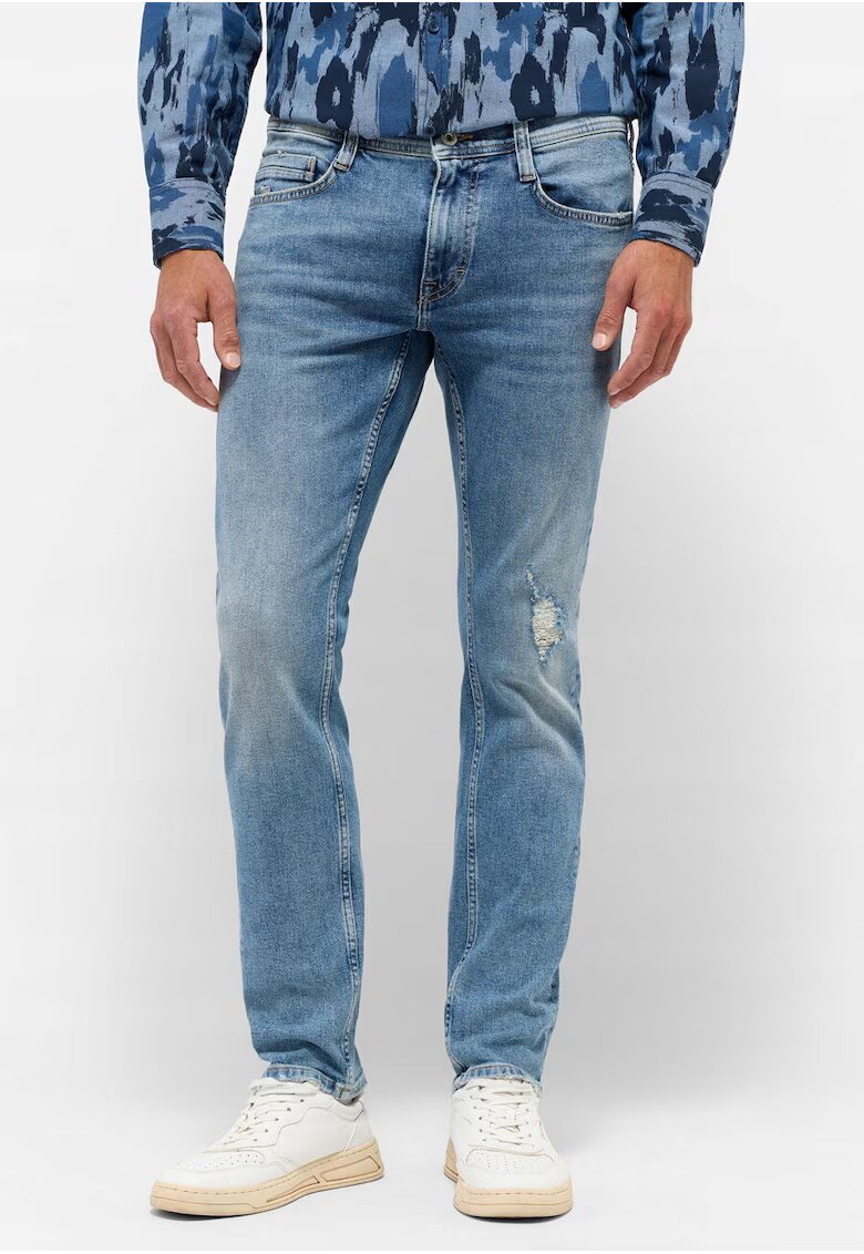 Mustang Мъжки дънки - Oregon Slim - Slim Fit - Ниска талия - Цип - Дълги - 5 джоба - Памук -