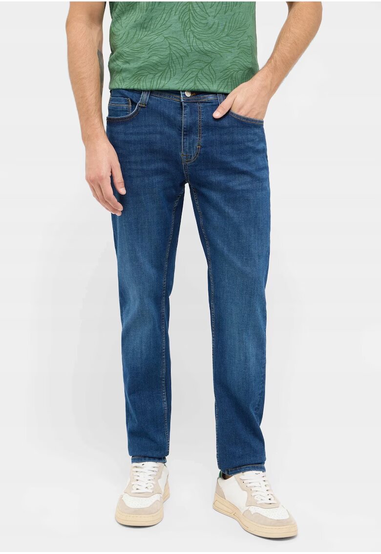 Mustang Мъжки дънки - Oregon Slim - Slim Fit - Ниска талия - Цип - Дълги - 5 джоба - Памук - Еластан - W32-L32 US