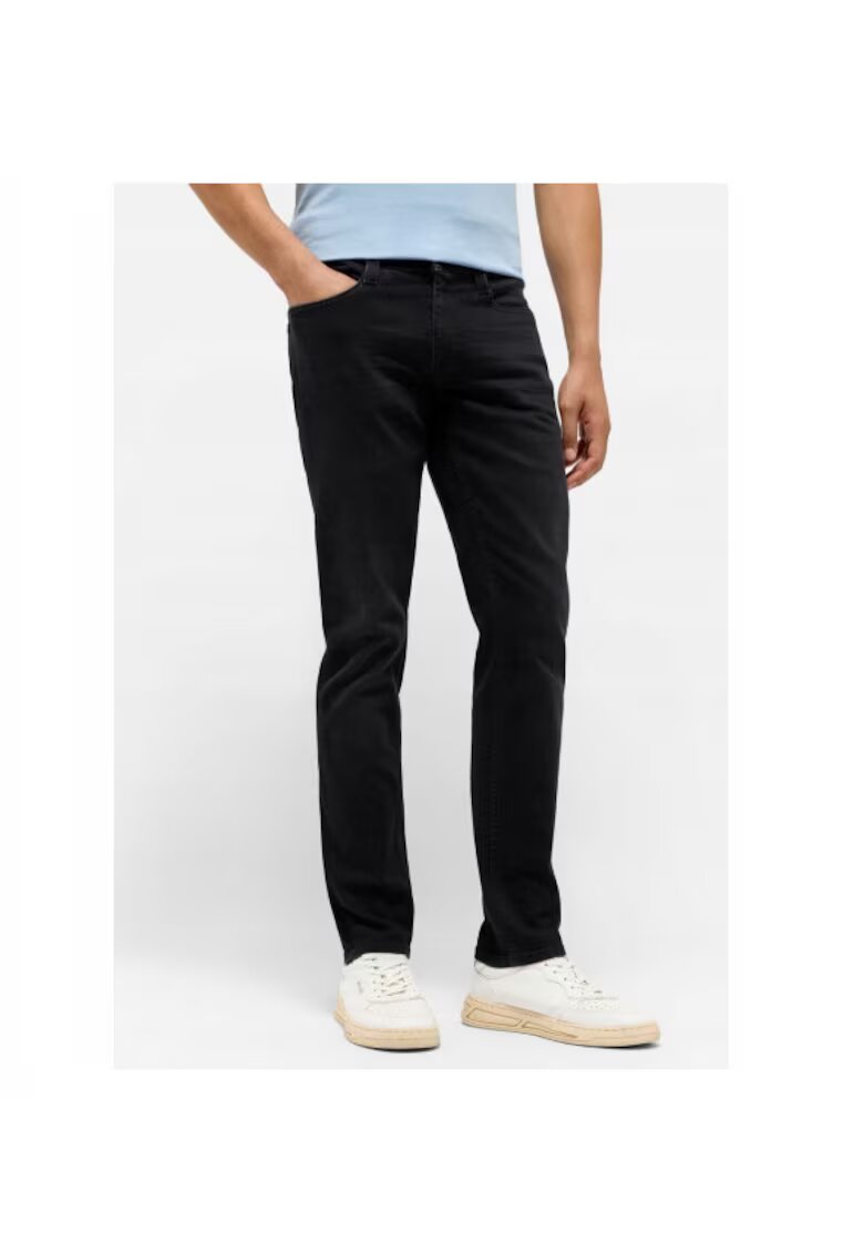 Mustang Мъжки дънки - Oregon Slim - Slim Fit - Ниска талия - Цип - Дълги - 5 джоба - Памук - Еластан - W32-L32 US - Черно