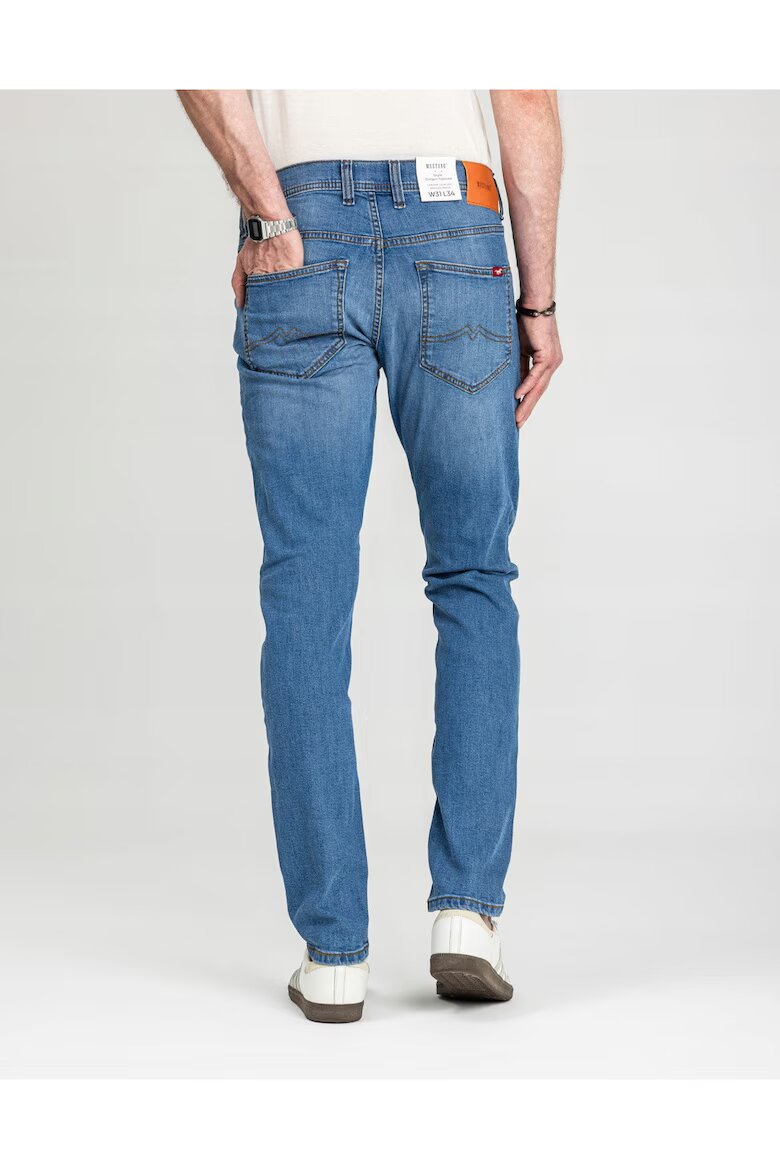 Mustang Мъжки дънки Oregon Tapered Slim Fit Средна талия Дълги 5 джоба Цип Памук W30-L30 US Син