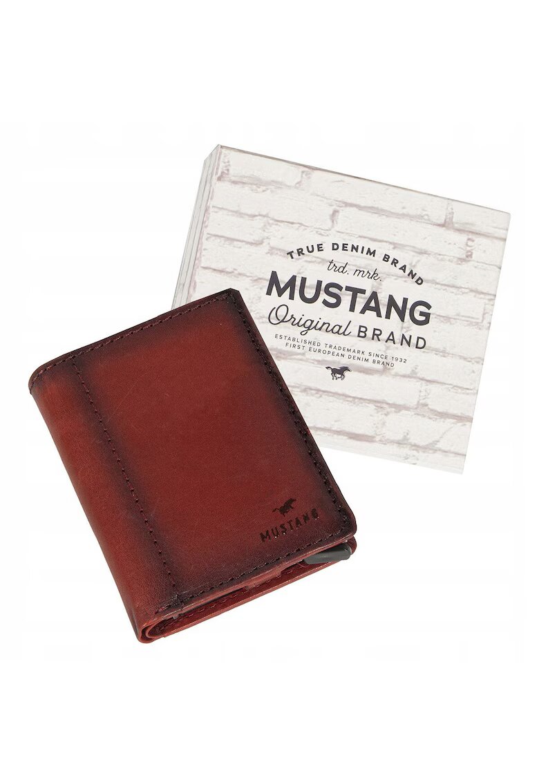 Mustang Мъжки портфейл - Temi RFID - 100% естествена кожа - с лого - отделения за карти - джоб за монети - елегантен дизайн - един размер