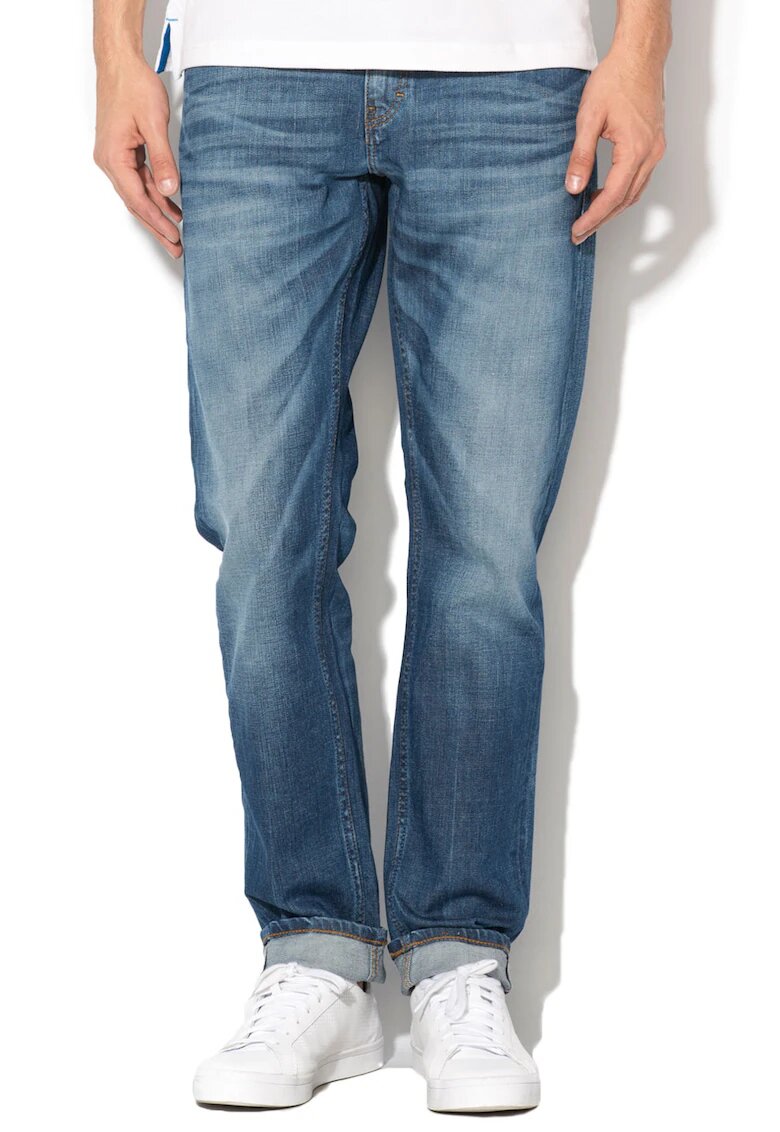 Mustang Сини прилепнали дънки със захабен ефект